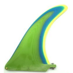 Pump 3 Layer Resin Longboard Fin 9 inch Green Blue Yellow Raw