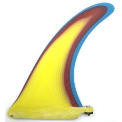 Pump 3 Layer Resin Longboard Fin 9 inch Yellow Red Blue Raw