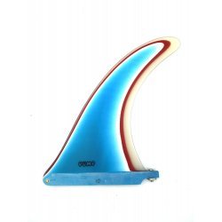 Pump 4 Layer Resin Longboard Fin 10 inch Blue White Red Clear