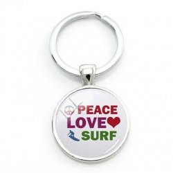 Surfers Key Ring Peace,Love,Surf (พวงกุญแจ)