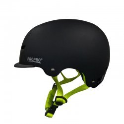 Pro Pro Deluxe Skateboard Helmet Black (หมวกกันน็อค Skateboard)